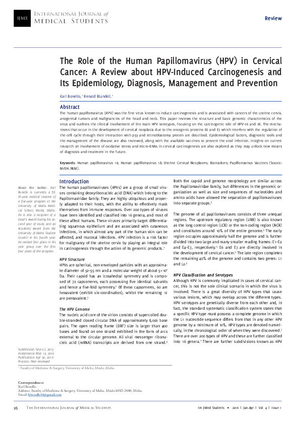 (PDF) Medical Students Review The Role of the Human Papillomavirus (HPV ...