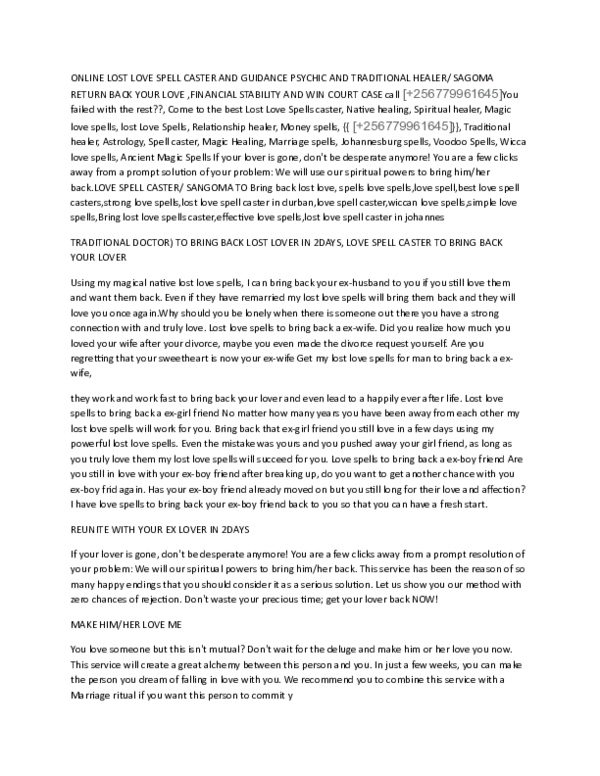 Voodoo Revenge Death Spell Caster Research Papers Academia Edu