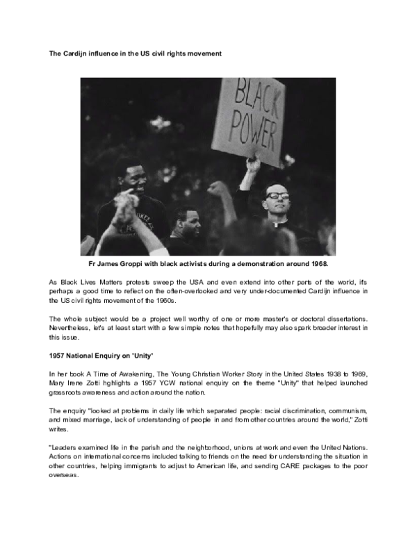 (PDF) The Cardijn influence in the US civil rights movement