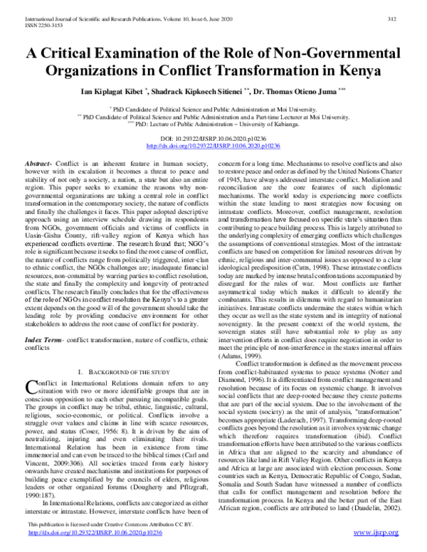 (PDF) A Critical Examination of the Role of Non-Governmental ...