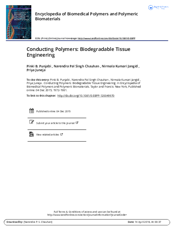 (PDF) Conducting Polymers Biodegradable Tissue Engineering