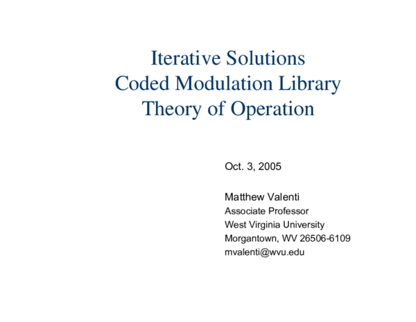 (PDF) Iterative Solutions Coded Modulation Library Theory of Operation