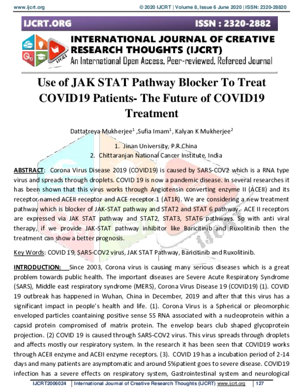 (PDF) Use of JAK STAT Pathway Blocker To Treat COVID19 Patients-The ...