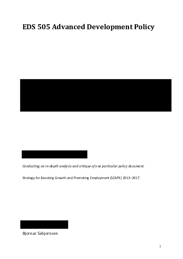 (PDF) Advanced Development Policy