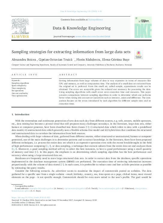 (PDF) Sampling strategies for extracting information from large data sets