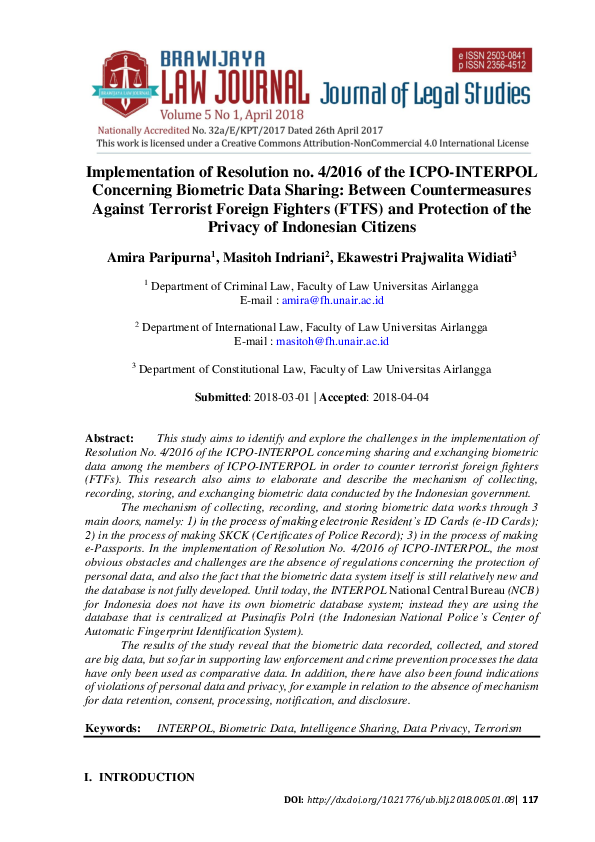 (PDF) Implementation of Resolution no. 4/2016 of the ICPO-INTERPOL ...