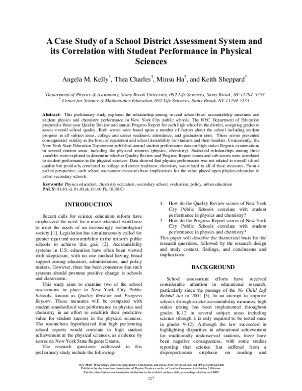 (PDF) A Case Study of a School District Assessment System and its ...