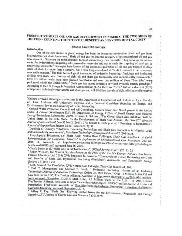 (PDF) Prospective Shale Oil and Gas Development in Nigeria: The Two ...