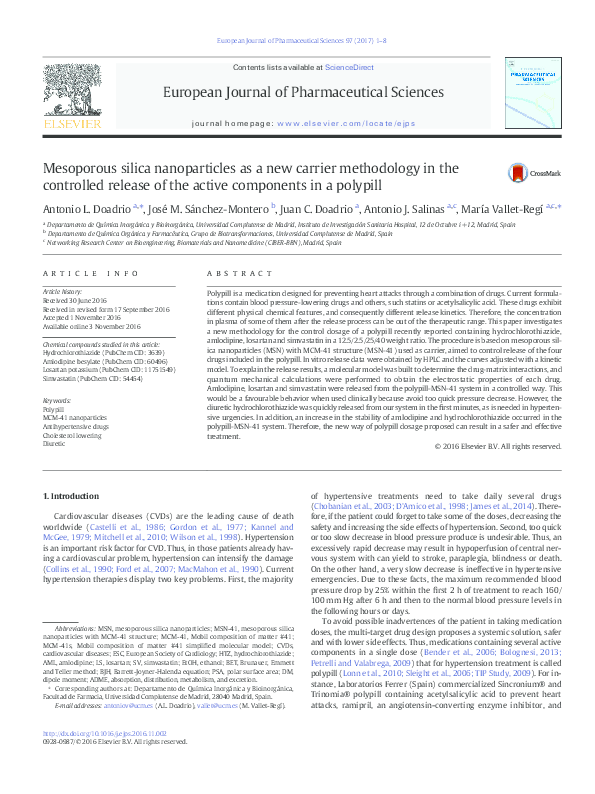 (PDF) Mesoporous silica nanoparticles as a new carrier methodology in ...