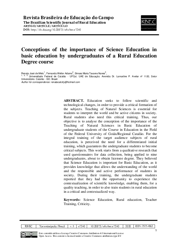  PDF Conceptions Of The Importance Of Science Education In Basic