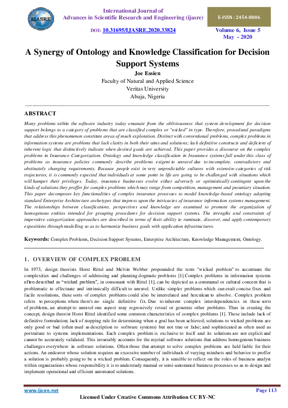 (PDF) A Synergy of Ontology and Knowledge Classification for Decision ...
