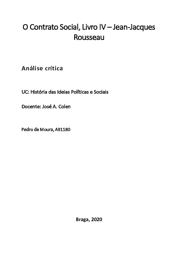 (PDF) O Contrato Social, Livro IV Análise Crítica Pedro Moura Academia.edu (PDF) O Contrato Social, Livro IV Análise Crítica Pedro Moura Academia.edu