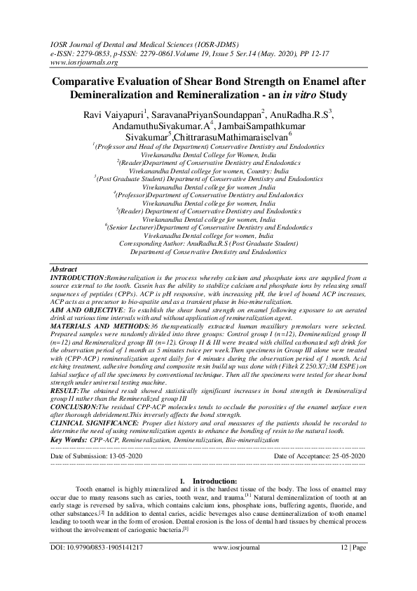 (PDF) Comparative Evaluation of Shear Bond Strength on Enamel after ...