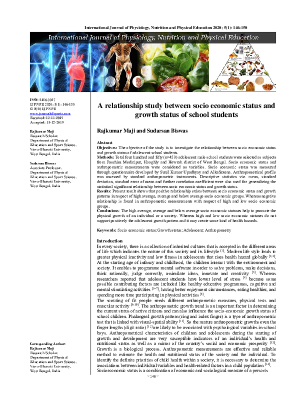 (PDF) A relationship study between socio economic status and growth ...