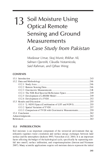 (PDF) 3 Soil Moisture Using Optical Remote Sensing and Ground ...
