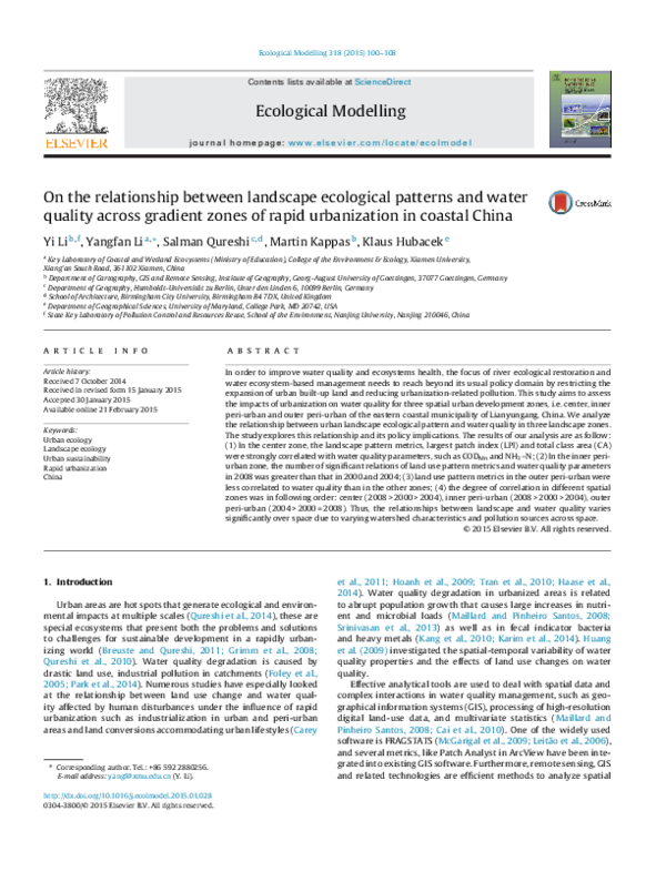 (PDF) On the relationship between landscape ecological patterns and ...
