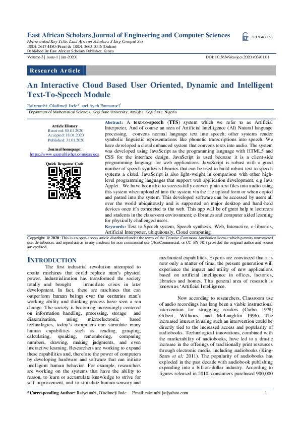(PDF) An Interactive Cloud Based User Oriented, Dynamic and Intelligent ...