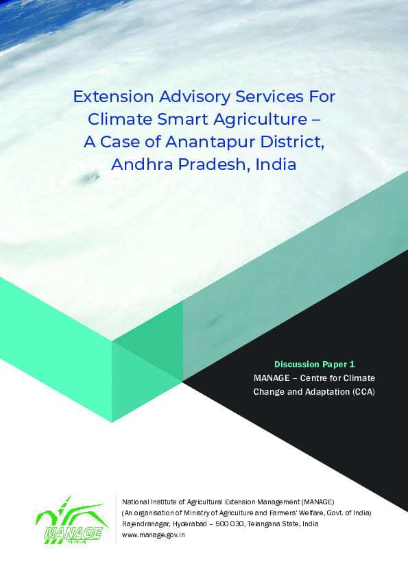 (PDF) Extension advisory services for climate smart agriculture-A case ...