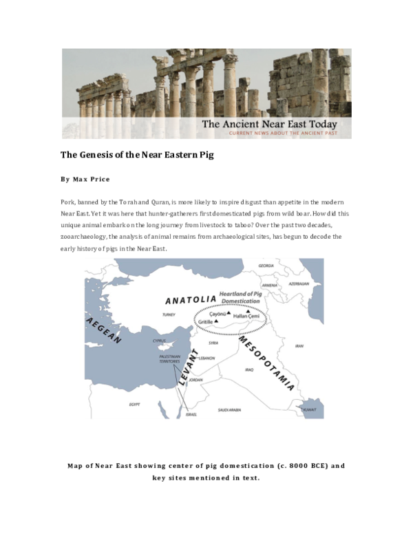 (PDF) The Genesis of the Near Eastern Pig
