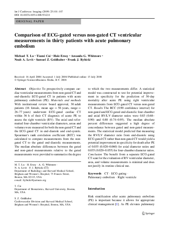 (PDF) Comparison of ECG-gated versus non-gated CT ventricular ...