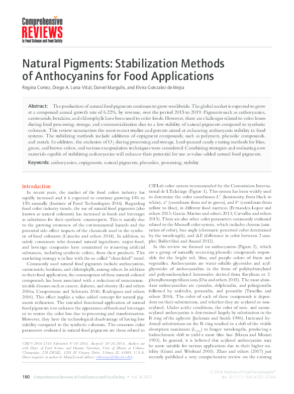 (PDF) Natural Pigments: Stabilization Methods of Anthocyanins for Food ...