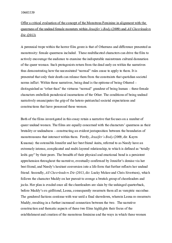 (DOC) A critical evaluation of the concept of the Monstrous Feminine in ...