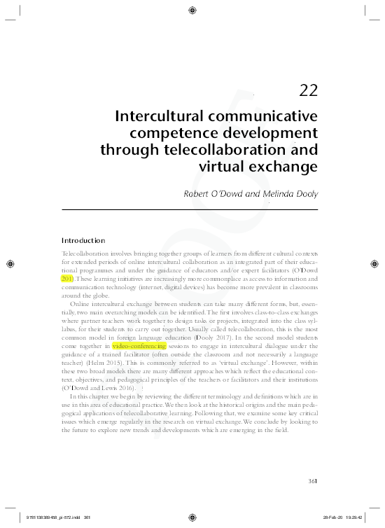 (PDF) Intercultural communicative competence development through ...