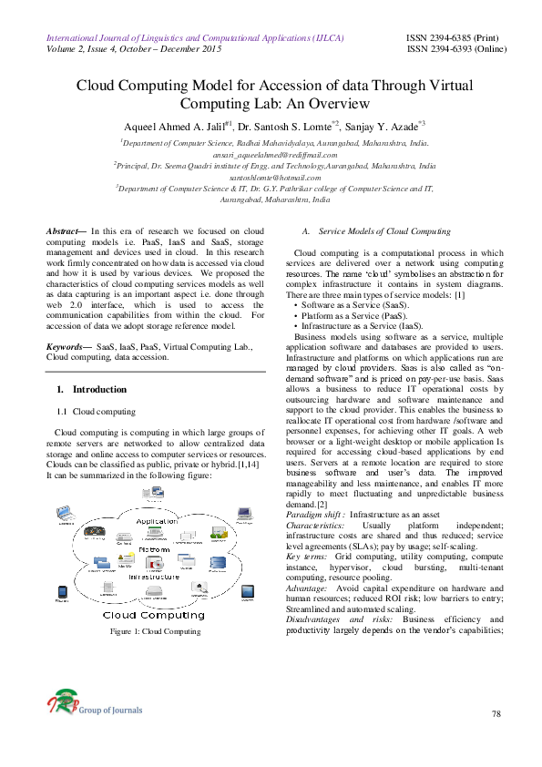 (PDF) Cloud Computing Model for Accession of data Through Virtual ...