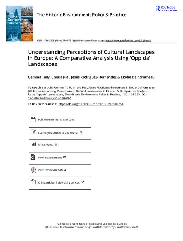 (PDF) Understanding Perceptions of Cultural Landscapes in Europe: A Comparative Analysis Using 
