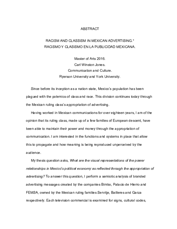 (PDF) RACISM AND CLASSISM IN MEXICAN ADVERTISING. ABSTRACT.
