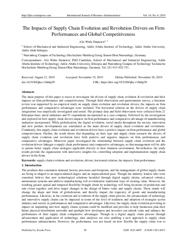 (PDF) The Impacts of Supply Chain Evolution and Revolution Drivers on ...