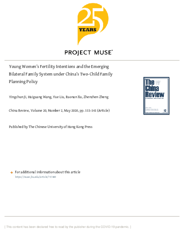 (PDF) Young Women's Fertility Intentions and the Emerging Bilateral ...
