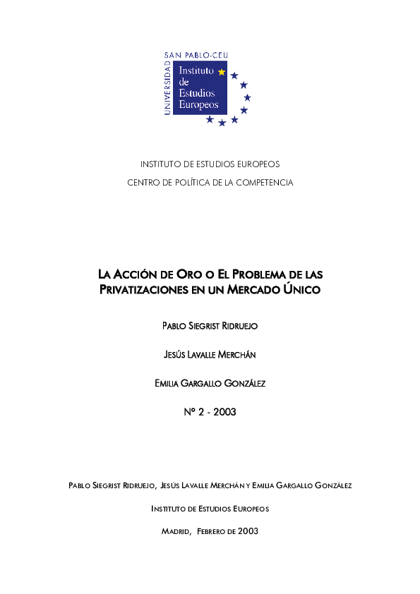 (PDF) La acción de oro o el problema de las privatizaciones en un ...
