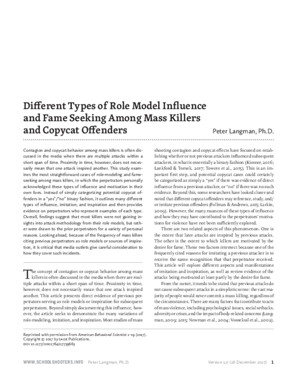 (PDF) Different types of role model influence and fame-seeking among ...