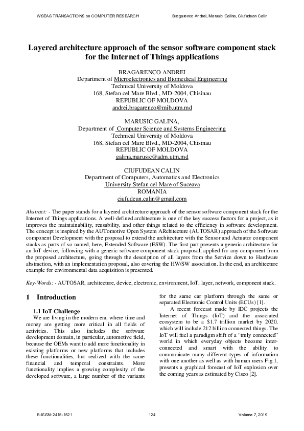(PDF) Layered architecture approach of the sensor software component ...