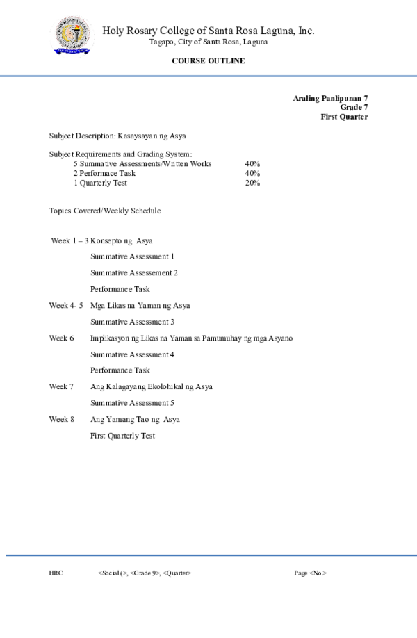  DOC AP Course Outline For Grade Sherwin John Gallardo Academia edu