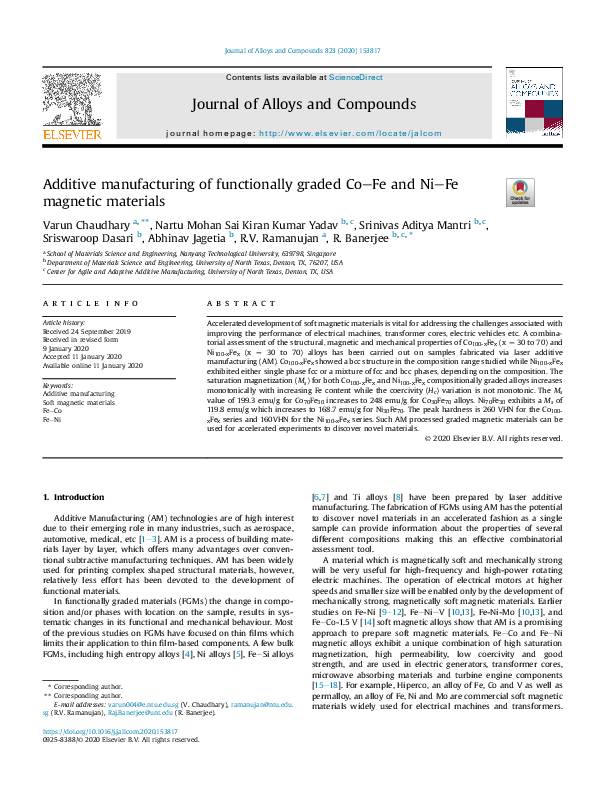 (PDF) Additive manufacturing of functionally graded Co-Fe and Ni-Fe ...