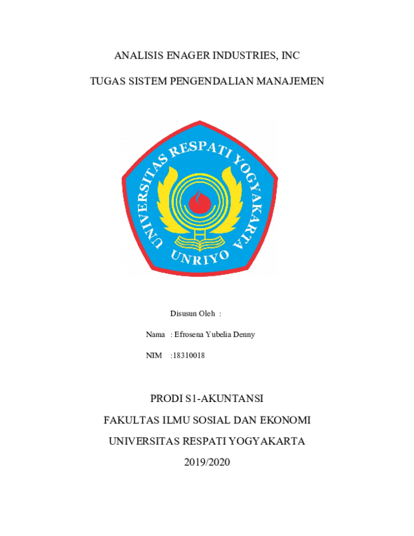 (DOC) ANALISIS ENAGER INDUSTRIES, INC TUGAS SISTEM PENGENDALIAN MANAJEMEN