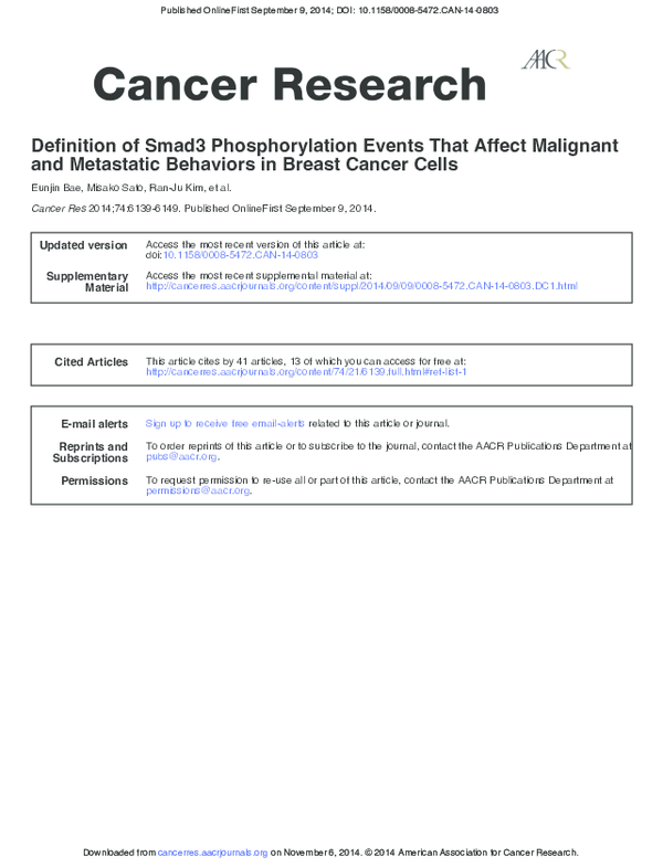 (PDF) Cancer Research