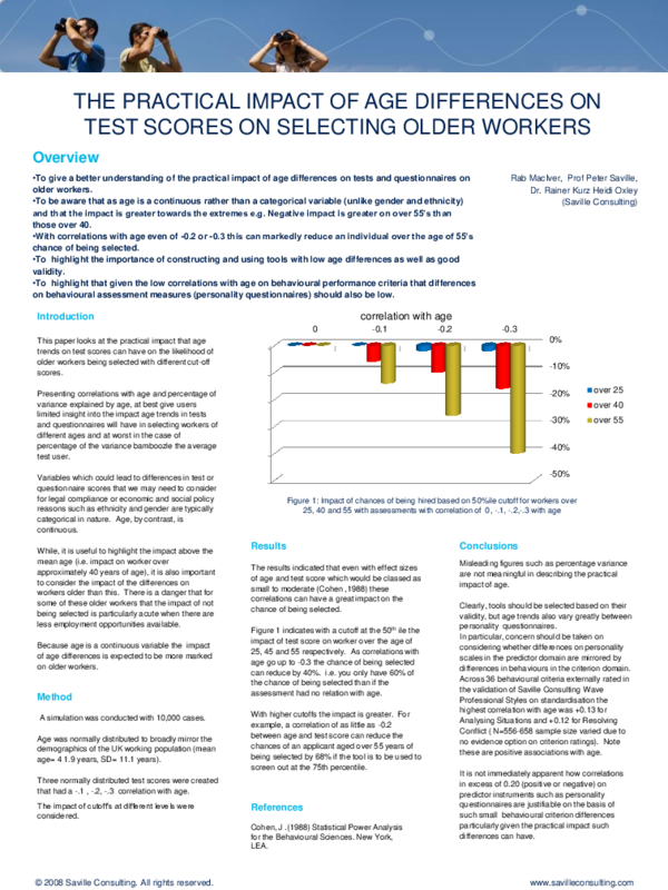 (PDF) THE PRACTICAL IMPACT OF AGE DIFFERENCES ON TEST SCORES ON ...