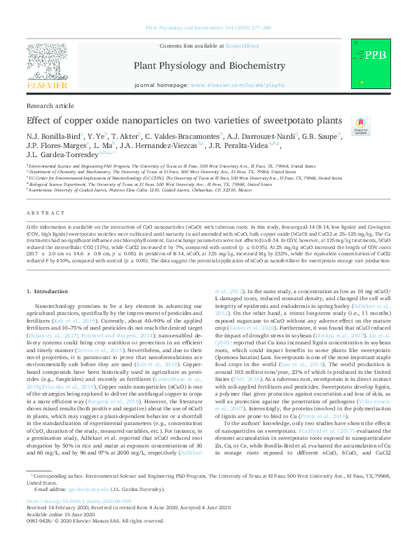 (PDF) Effect of copper oxide nanoparticles on two varieties of ...
