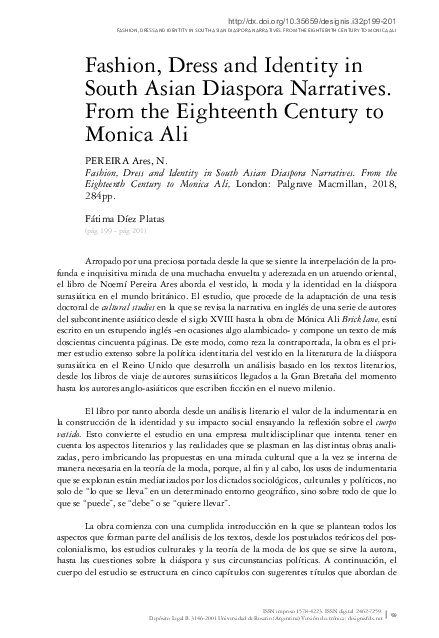 (PDF) PEREIRA Ares, N, Fashion, Dress and Identity in South Asian ...