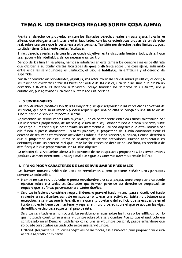 (PDF) TEMA 8. LOS DERECHOS REALES SOBRE COSA AJENA Belen
