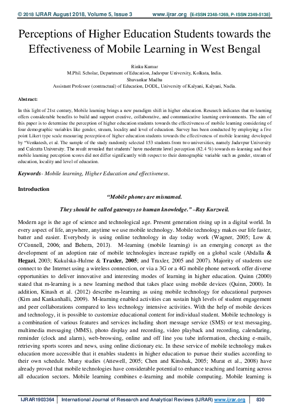 (PDF) Perceptions of Higher Education Students towards the ...