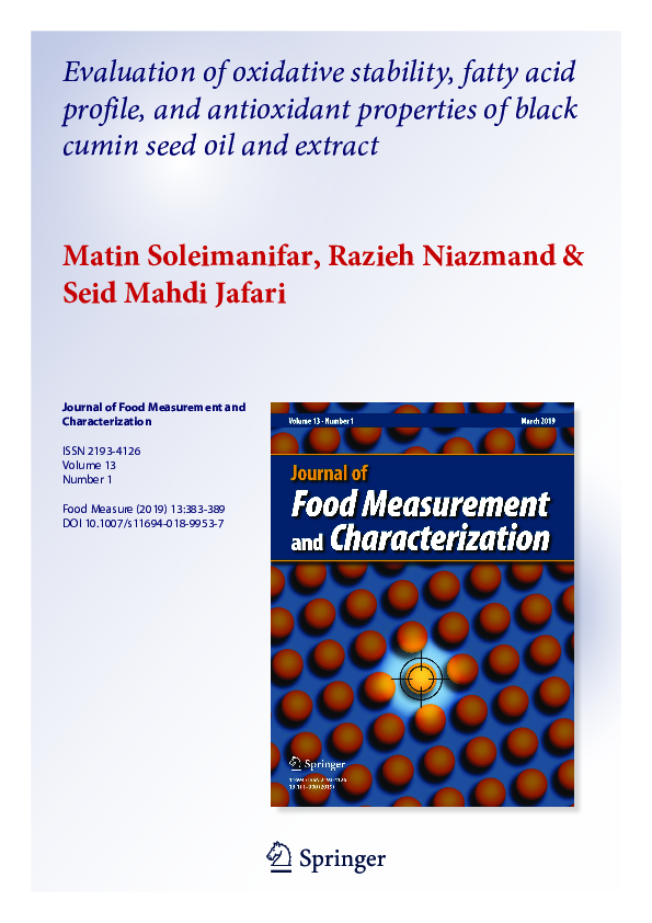 (PDF) Evaluation of oxidative stability, fatty acid profile, and ...