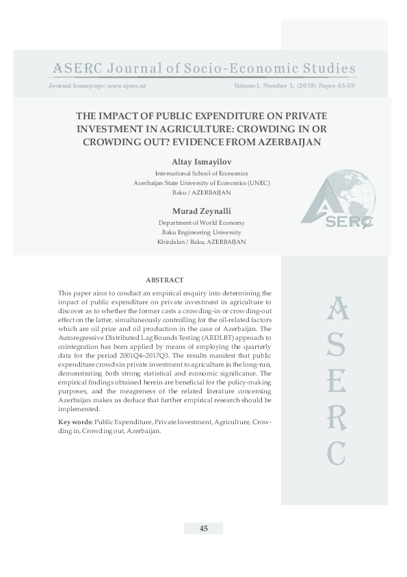 (PDF) THE IMPACT OF PUBLIC EXPENDITURE ON PRIVATE INVESTMENT IN ...