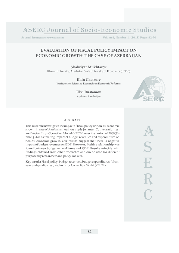 (PDF) EVALUATION OF FISCAL POLICY IMPACT ON ECONOMIC GROWTH: THE CASE ...