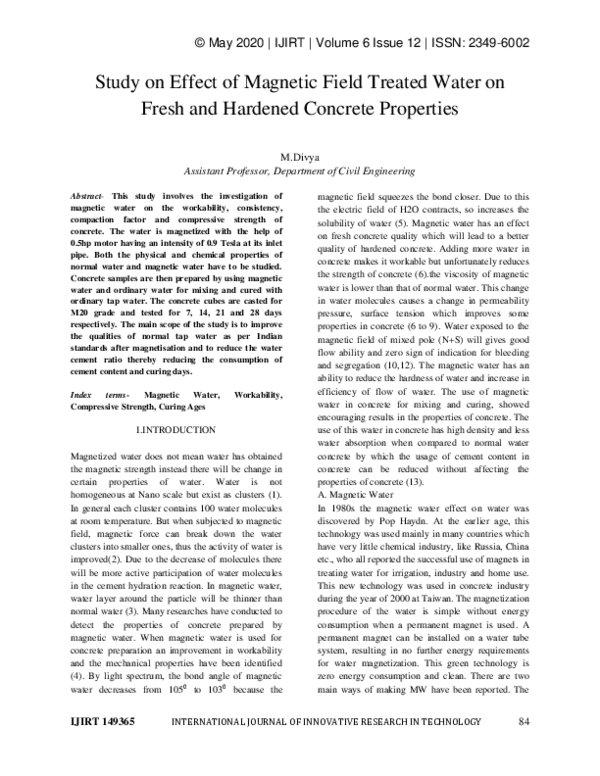 (PDF) Study on Effect of Magnetic Field Treated Water on Fresh and ...