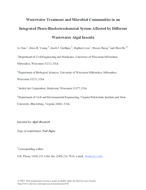 (PDF) Wastewater treatment and microbial communities in an integrated ...