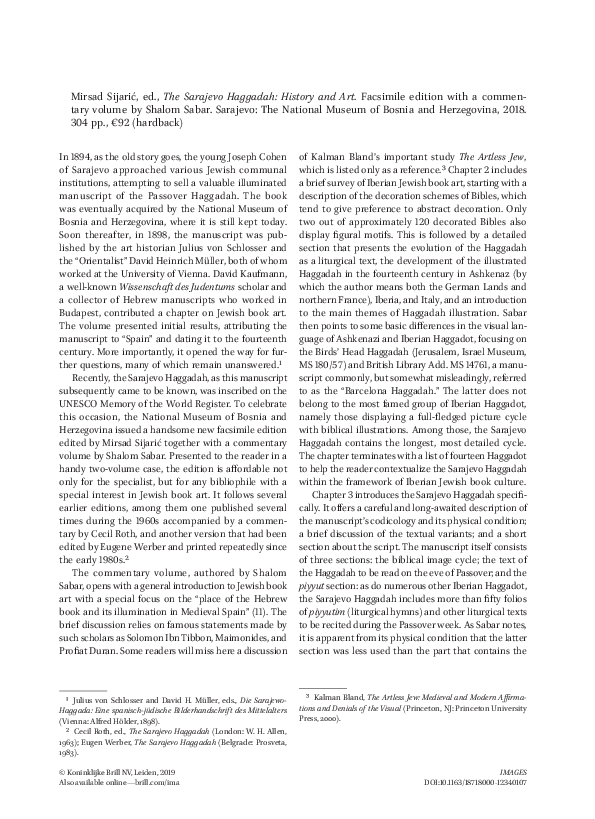 (PDF) Katrin KogmanAppel, “Review of ‘The Sarajevo Haggadah History